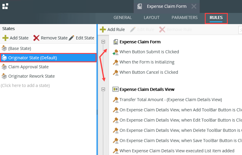 Edit Rules and States