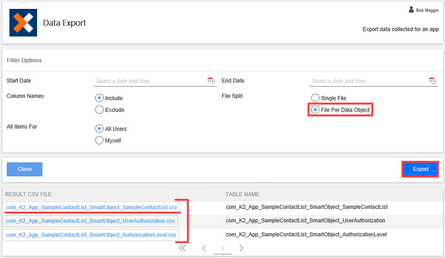 File Per Data Object Reports