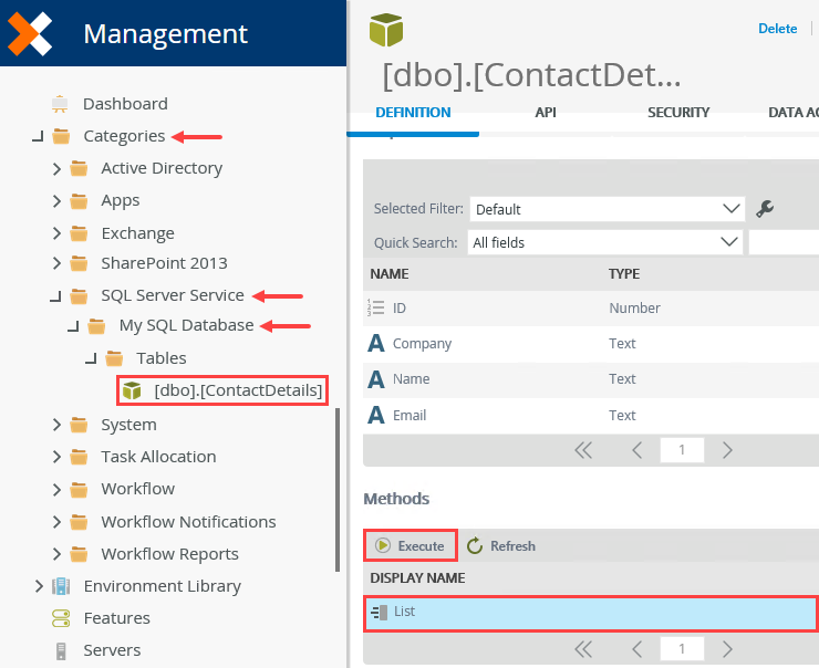 Execute List Method