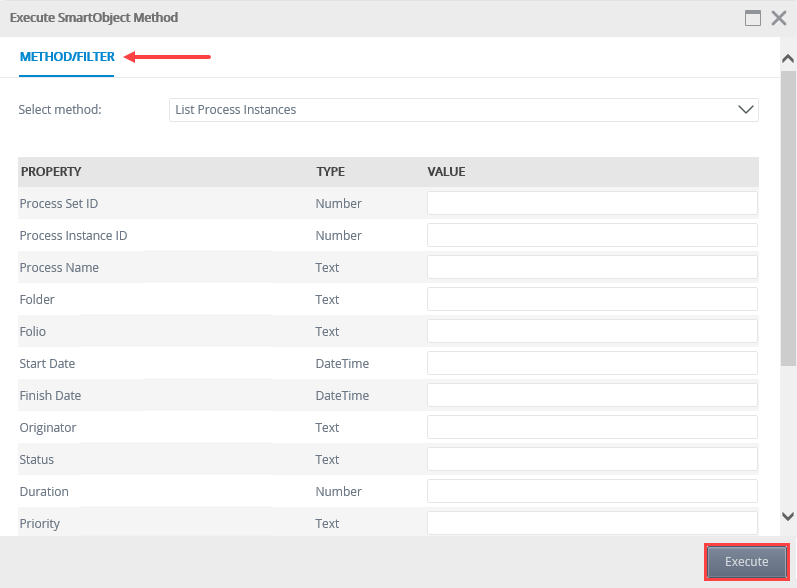 Execute SmartObject Method