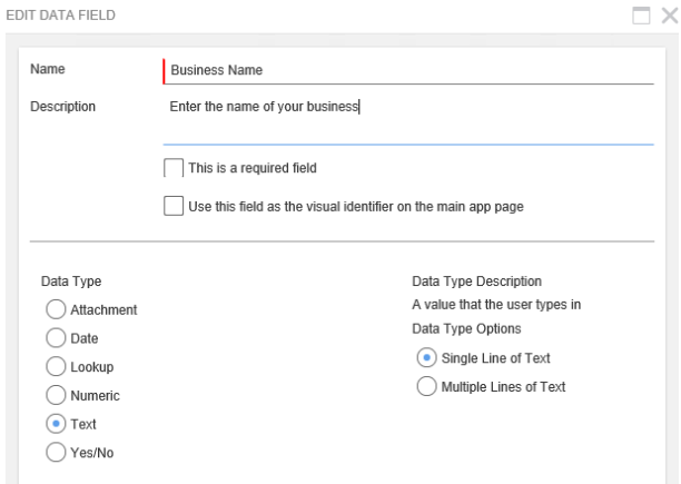 Edit a Data Field