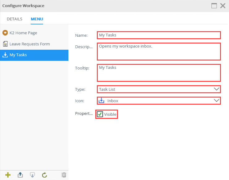 Complete Menu Fields