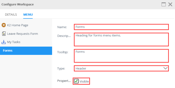 Configure Header