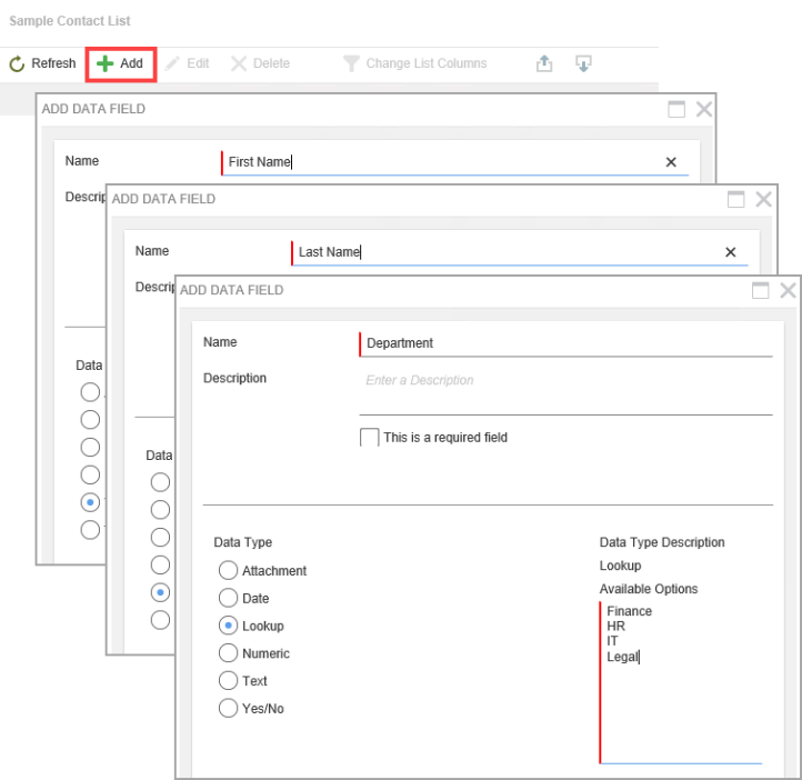 Add Data Fields