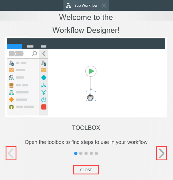 Workflow Welcome Screen