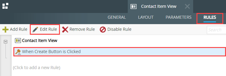 Edit Create Button Clicked Rule