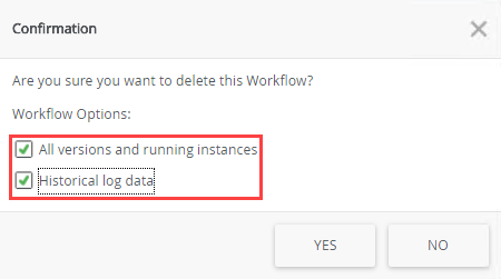 Workflow Delete Confirmation