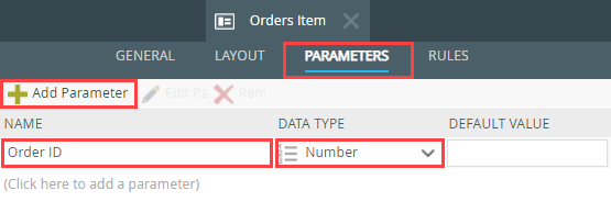 Add Parameter