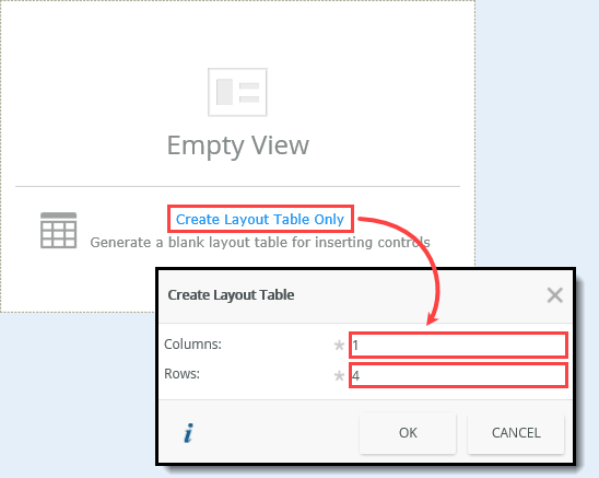 Create Layout Table
