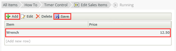 Add Sales Items