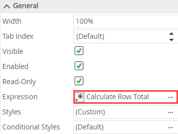Calculate Row Total Expression