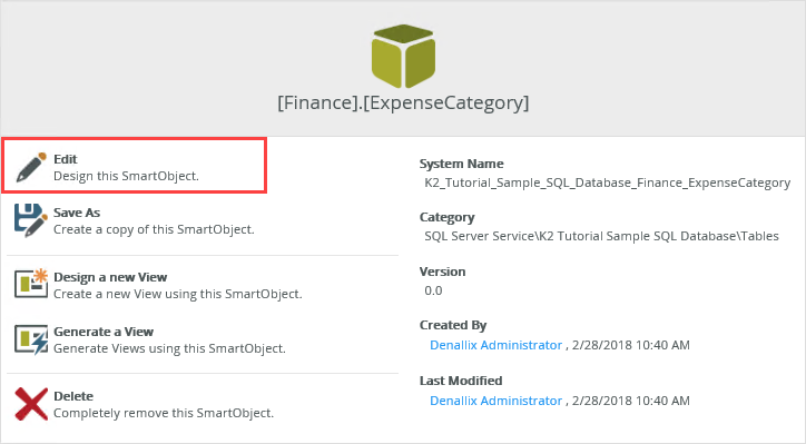 Edit the SmartObject