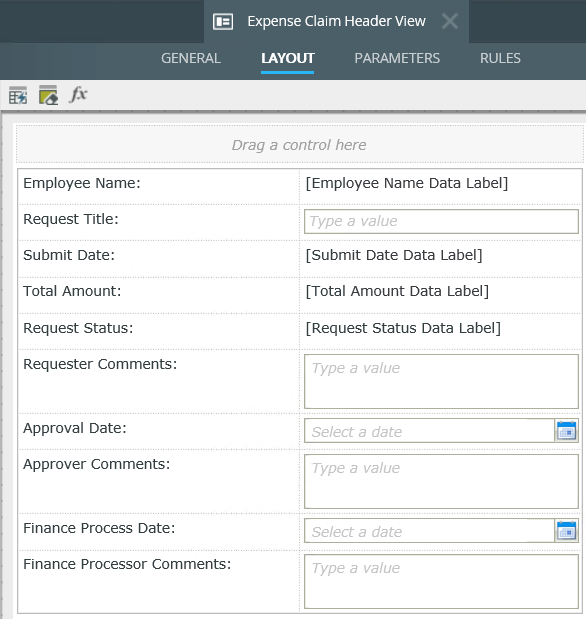 Expense Claim Header View