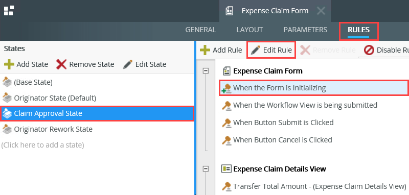 Edit Form Initializing Rule