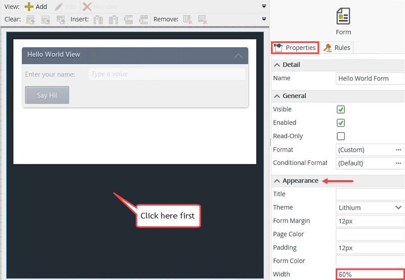 Setting Form Width