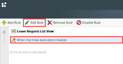 Edit Form Intializing Rule