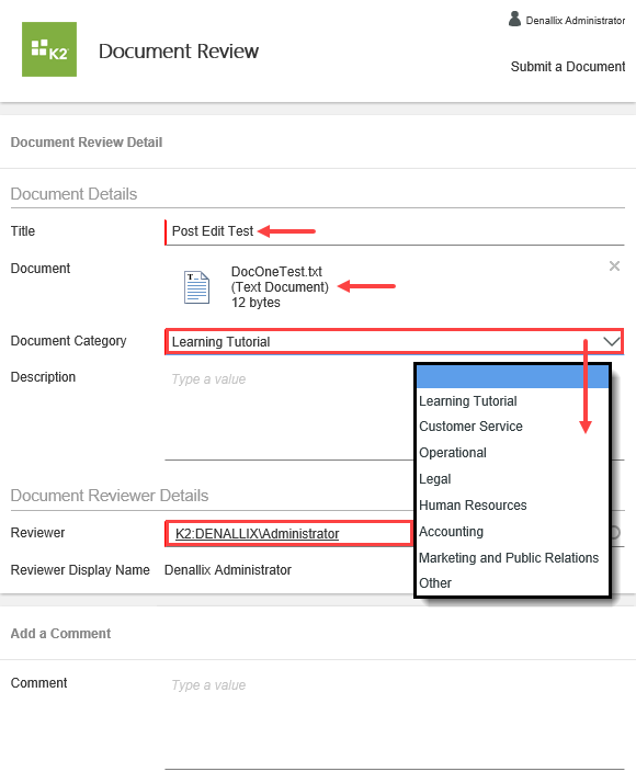 Document Review and Approval Form