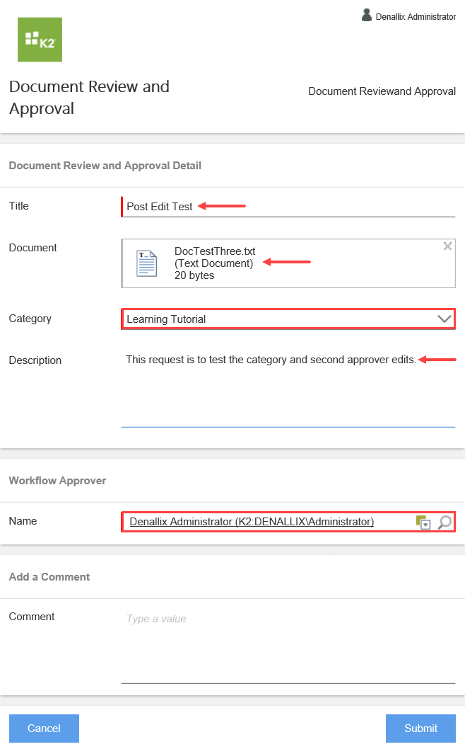 Document Review and Approval Form