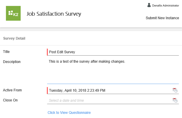 Completing Survey Details