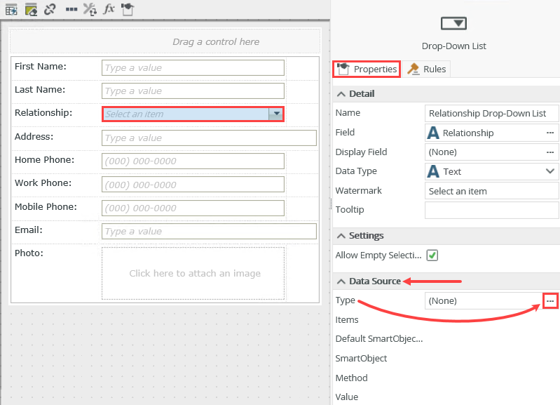 Data Source Type Property