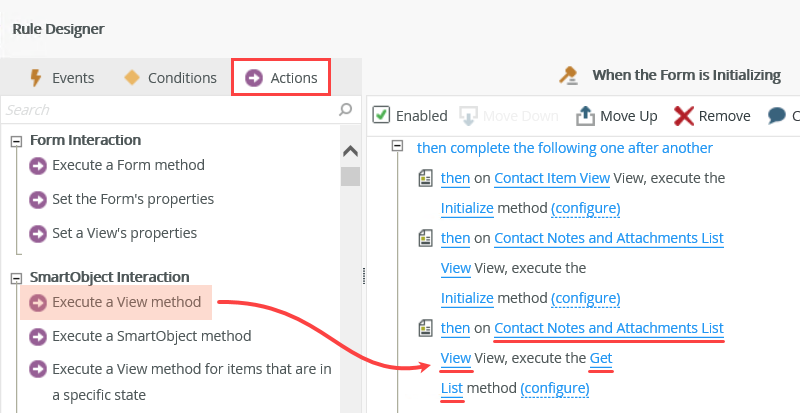 Execute View Method