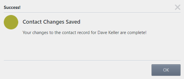 Contact Changes Saved