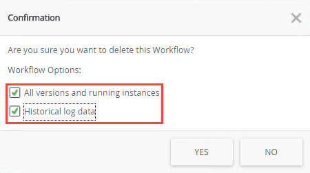 Workflow Delete Confirmation