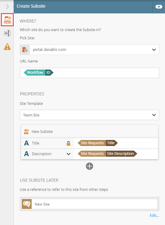 Create Subsite Configuration