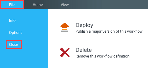 Close Workflow Designer