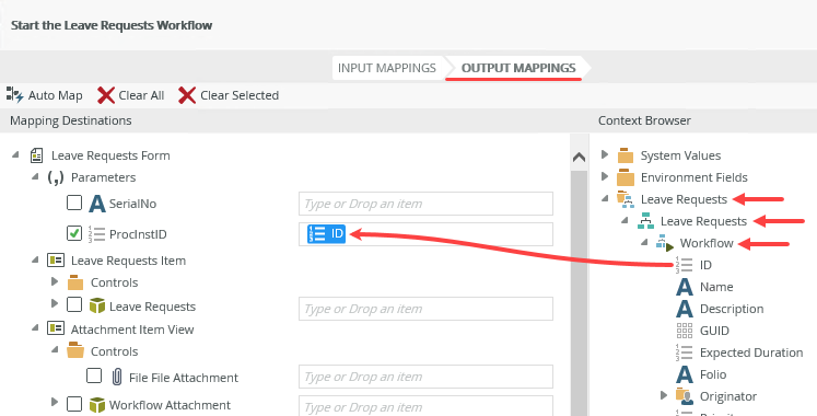 Map Workflow ID to Parameter