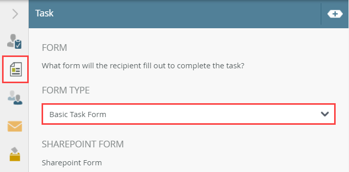 Selecting SharePoints for the Forms Setting