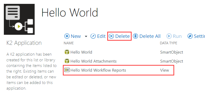 Delete Reportw View