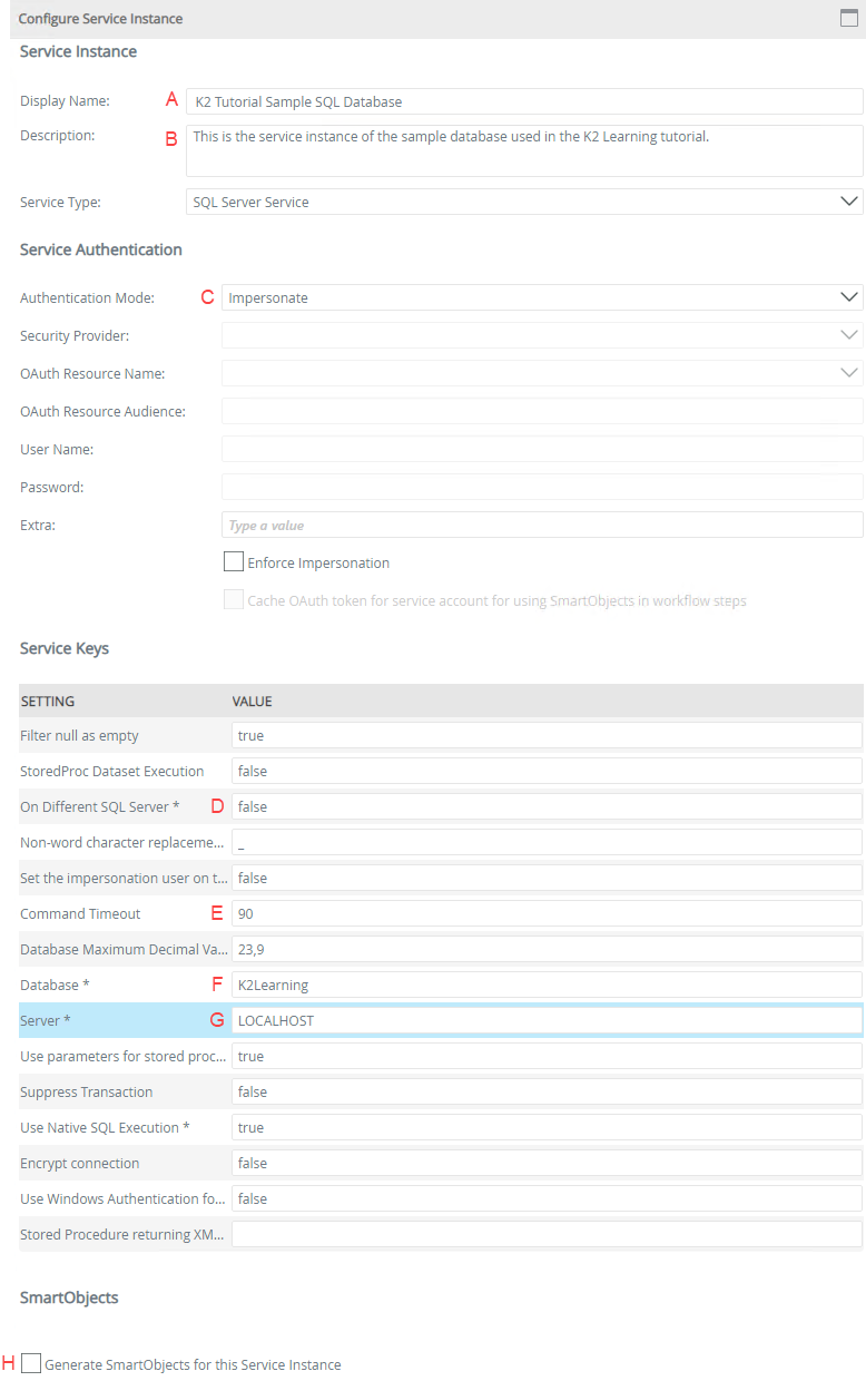 The Leave Type Service Instance Configuration