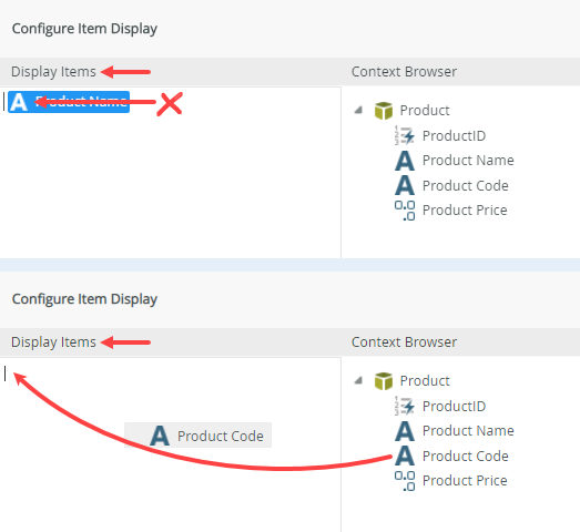 Display Product Code