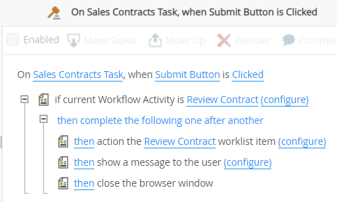 Submit Button Clicked Actions
