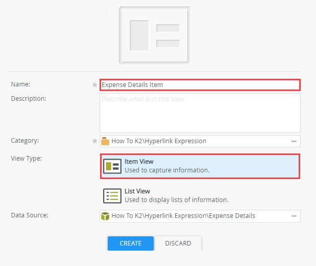 Generate Expense Details Item View