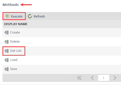 Execute Get List Method