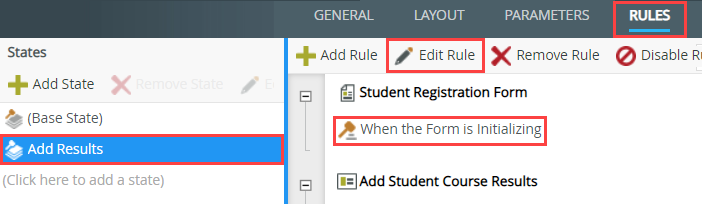 Edit Form Initializing Rule