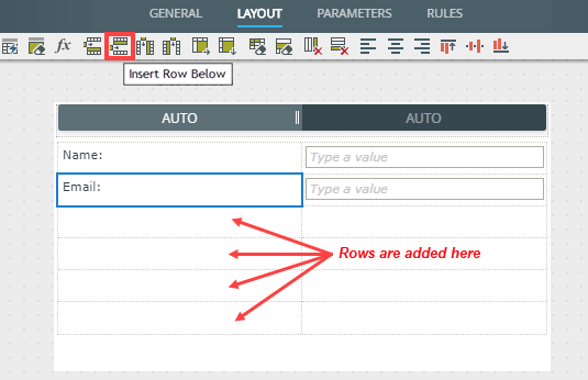 Add Rows to Layout Table
