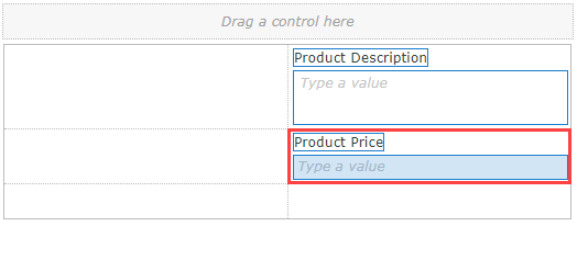 Add Product Price Control
