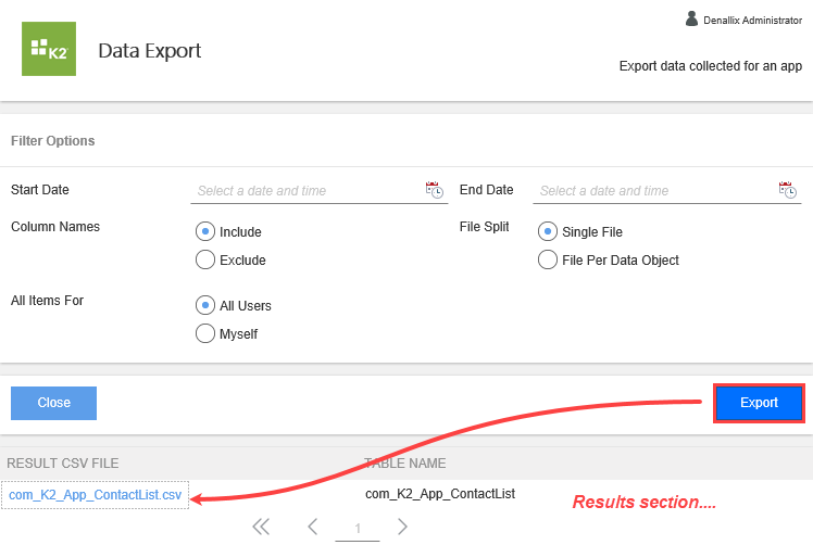 Generated CSV Report