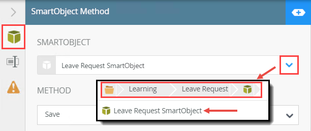 Configuring SmartObject Method - Select SmartObject