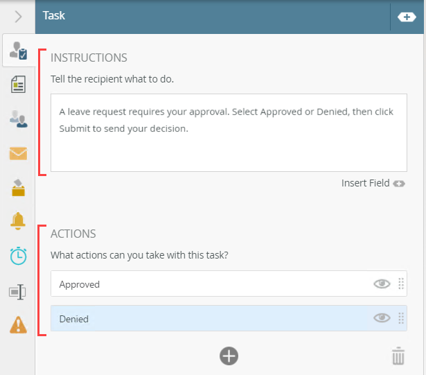 Adding Task Actions