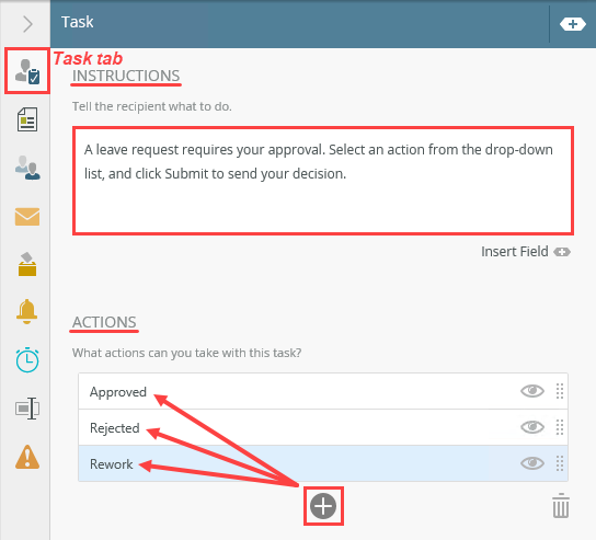 Configure Task Actions