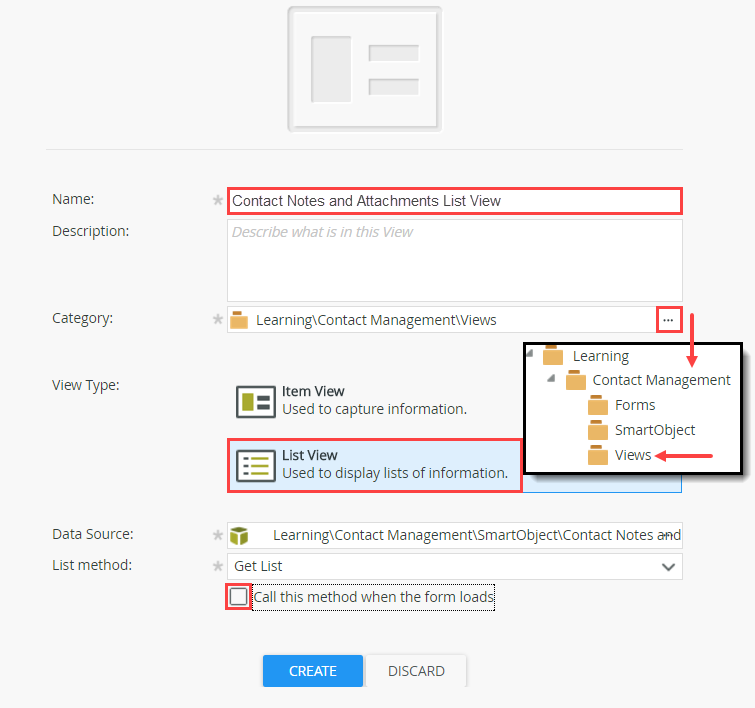 List View Properties