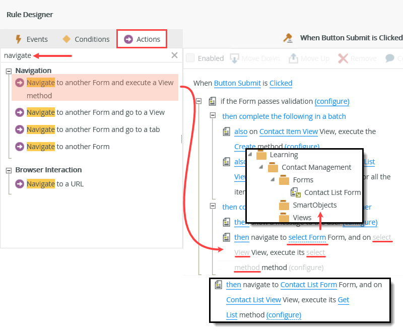 Navigate to Another Form Action