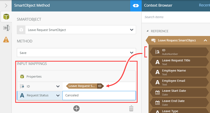 Setting the Input Mappings for a SmartObject Method Step