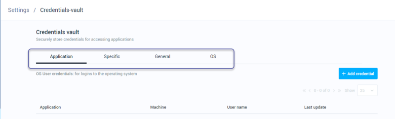 Working with Credentials Vault