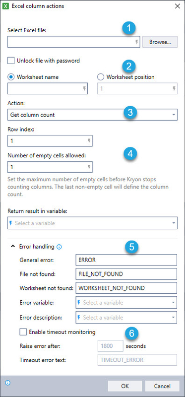 Excel Column Actions
