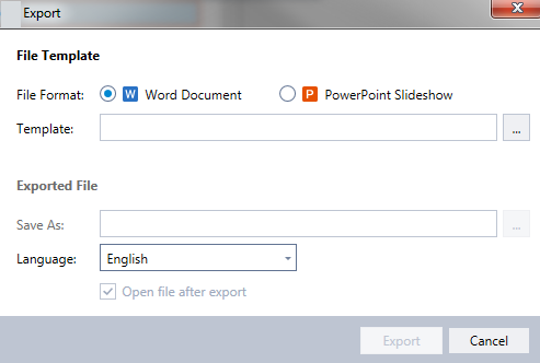 Export a Wizard to Word or PowerPoint